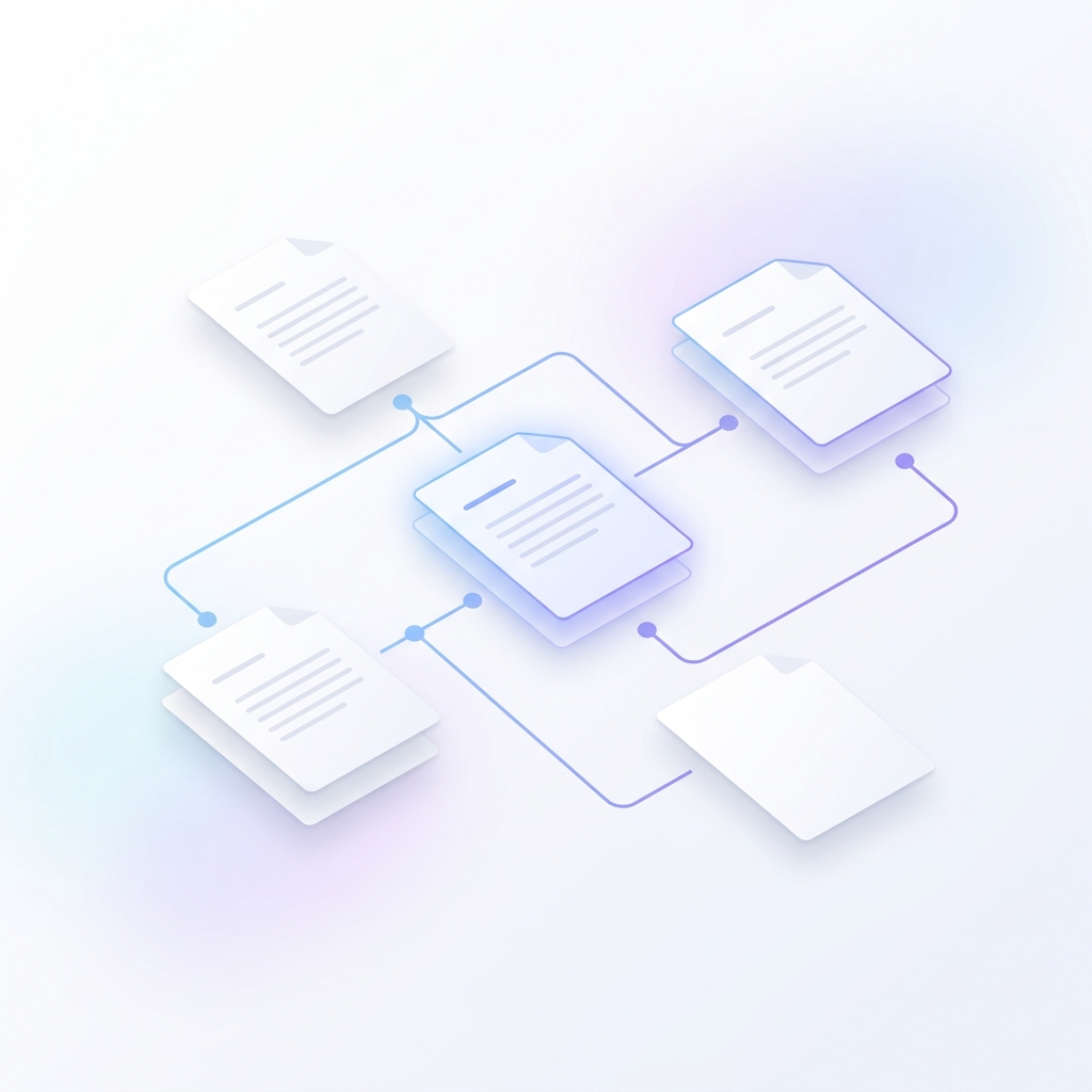 Documents linked into a single connected knowledge flow